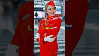 Top 10 Beautiful ❤️ Air Hostess Uniform 🥋 Of Different Countries Part 2 shorts ytshorts [upl. by Inerney]