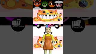 SPRUNKI Horror Theme Vs Squid Game Doll  But On Cat 😺 Piano shorts [upl. by Papageno]