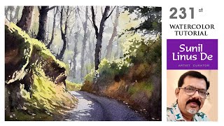 Watercolor painting tutorial with simple methods  Landscape painting  Sunil Linus De [upl. by Hyacinth872]