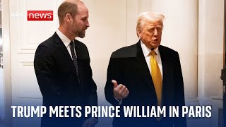 Donald Trump meets Prince William and Emmanuel Macron in Paris [upl. by Colvin136]