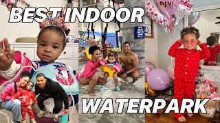 THE BEST INDOOR WATERPARK Toddlers Birthday at Kalahari Resorts 2024 Room tour waterpark arcade [upl. by Nirej]