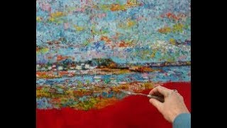 quotMillefiori landscape 3quot Palette knife landscape oil painting by Nathalie JAGUIN [upl. by Erny]