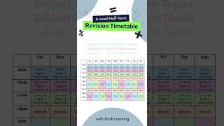 ALevel Revision Timetable for HalfTerm maths alevel alevelmaths revision studytok [upl. by Adela657]