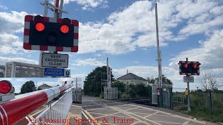 The New S60 Barriers at Golden High Hedges Level Crossing Lincolnshire [upl. by Learsi957]