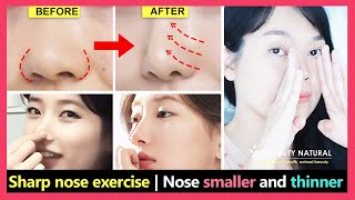 Sharp Nose Exercise  How to get a Sharp Nose Nostrils Smaller Higher Nose Bridge and Nose Thinner [upl. by Ole]