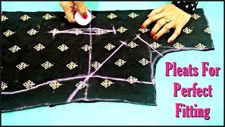 Very easy method on how to insert pleats for perfect fitting of kurti  कमीज़ में pleats कैसे डालें [upl. by Harrington]