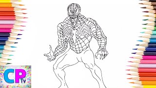 Venom from Spiderman Coloring PagesVillain is Looking for SpidermanColoring Pages Tv [upl. by Soinotna]