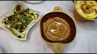 How To Make HUMMUS LABNEH amp MUHAMMARA  Easy Middle Eastern Dips hummuslabnehmuhammarahealthy [upl. by Noyar]