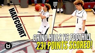 Chino Hills CRAZY SHOW Continues FULL Highlights LaMelo Ball Halfcourt Shot LiAngelo SCORES 65 [upl. by Konikow101]