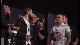 Islam Makhachev VS Justin Poirier Face Off quotDont say MFquot [upl. by Anne-Marie447]