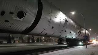 1640000 pound petrochemical splitter being transported in Edmonton Alberta Canada [upl. by Mills]