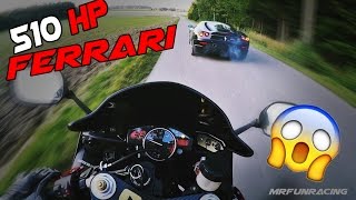 510PS Ferrari 430 Scuderia vs Yamaha R6 [upl. by Libbey]