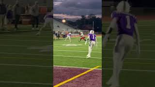 Bishop Guilfoyle S Chase Kissell intercepts a pass and runs it back for a 75 yard pick six Football [upl. by Ennovihc]