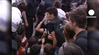 Student protesters hospitalised in Barcelona [upl. by Angelico]