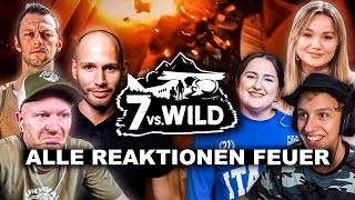 7 vs Wild  ALLE Teilnehmer Reaktionen auf das FEUER in Folge 5 [upl. by Elsy]