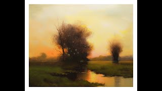 Painting lesson for Beginners landscapes in oil tonalism and realism  Narrated lesson [upl. by Akemit202]