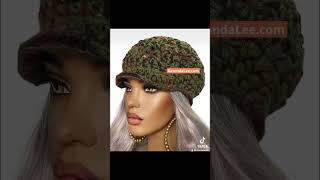 Crochet Newsboy Cap Green Multi by Razonda Lee crochetfashion [upl. by Thorlay]