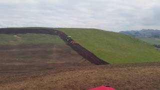 John Deere 8260r discing steep hill country [upl. by Aibsel679]