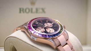 TWC Reviews Rolex Cosmograph Daytona Rainbow 116595 RBOW [upl. by Lovmilla]