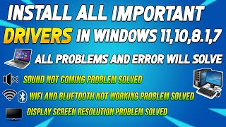 3 Ways to Install important Drivers in Windows 1110817  Fix all Driver related problems💻🖥️ [upl. by Player]