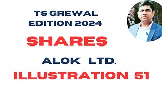 illustration 51  Accounting for share capital  TS Grewal edition 2024 ‎sethsaccountancytricks [upl. by Ahsielat]