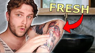 How To PERFECTLY Heal A New Tattoo Day 03 [upl. by Selohcin]