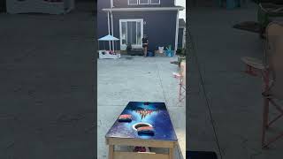 Stay for a 3 bag airmail drag 🔥🔥🔥 cornhole sports practice tricks [upl. by Anitnatsnok342]