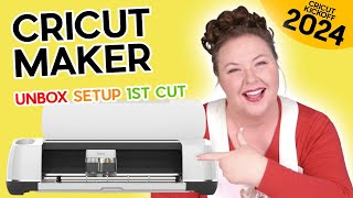 Cricut Maker for Beginners Unbox Setup amp First Cut CRICUT KICKOFF Day 1 [upl. by Ahsilrac]