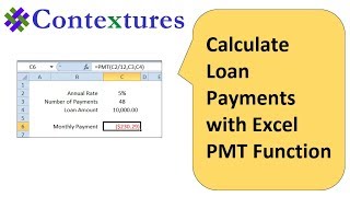 How to Calculate Loan Payments with Excel PMT Function [upl. by Omsare99]