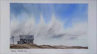 Create a sense of space and atmosphere Line and wash watercolor demonstration Peter Sheeler [upl. by Aksel]