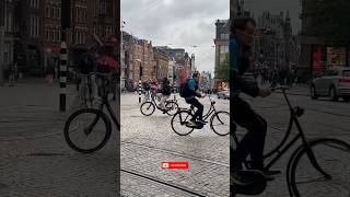 Amsterdam loves bikes travel bike amsterdam europe tourism fun live october shortvideo dj [upl. by Naujyt]