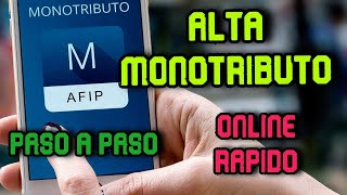 MONOTRIBUTO ALTA PASO A PASO AFIP  ONLINE Y RAPIDO [upl. by Serene]