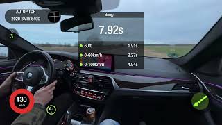 BMW 540D G31 30D AT 4WD 2020 STOCK 0100 acceleration [upl. by Nnawtna]