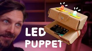 Cardboard Puppet with MicroBit and DIY LED Modules [upl. by Kcirrem]