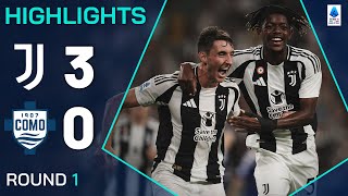 JUVENTUSCOMO 30  HIGHLIGHTS  Bianconeri off to a shimmering start  Serie A 202425 [upl. by Dorisa873]