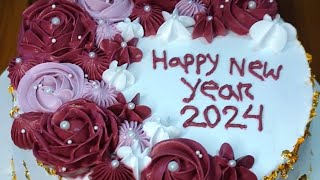 Happy new year cake decoration 🎂 saduscrecipe trending cake cakelover recipe viral [upl. by George]