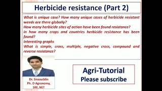 Herbicide resistance Part 2 Interesting concepts and facts Must Watch [upl. by Stover]