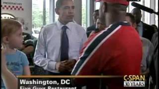 President Obama Stops for Lunch at Five Guys [upl. by Nohshan877]