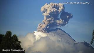 Actividad Del Volcán Popocatépetl 040724 [upl. by Orual469]