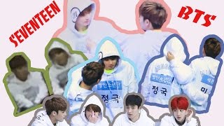 BTS x SEVENTEEN 방탄소년단 x 세븐틴 interactions in ISAC 2017 1 [upl. by Maxama]