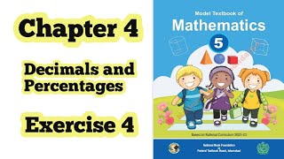 Class 5 math chapter 4 Exercise 4  Decimals and Percentages Nationalbookfoundation ilmi darasgah [upl. by Stroup]