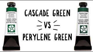 Daniel Smith Color Showdown Ep 6 Cascade Green vs Perylene Green  Watercolors Comparison [upl. by Mame]