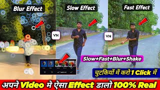 Vn app video editing Tutorial  Blur effect video kaise banaye  slow fast motion video kaise banaye [upl. by Ambrogino]