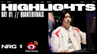 NRG vs WBG  FULL DAY HIGHLIGHTS  Quarterfinals Day 1  Worlds 2023 [upl. by Ellezig55]