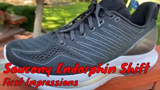 Saucony Endorphin Shift  First Impressions  Cushioned Training Magic [upl. by Amikat]