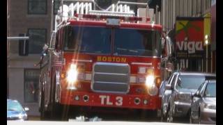 Boston Fire Department Tower Ladder 3 with Qsiren [upl. by Shaya]