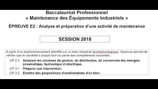 E2 BAC PRO MEI 2018 correction [upl. by Akinoj674]