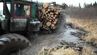 Homemade forwarder difficult road [upl. by Eiresed]