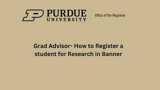 How to register a Grad student for research credits [upl. by Coleman]