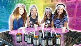 GROSS Canned Food Challenge Haschak Sisters [upl. by Buna]